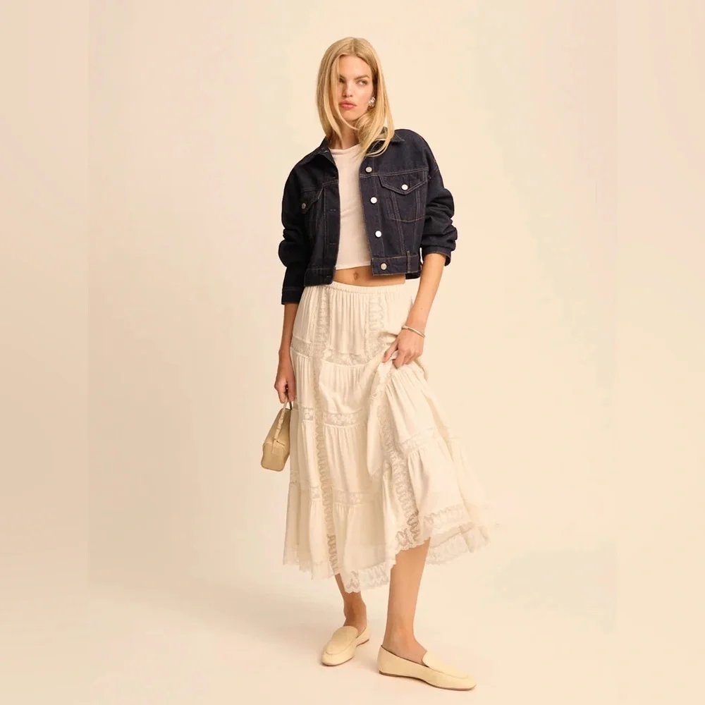 Reformation Cream Maxi Skirt - Picture 1 of 6